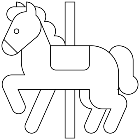 Carousel Horse Emoji Coloring Page